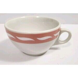 Vintage Jackson Custom China Mug White Wave On Pink Stripe T